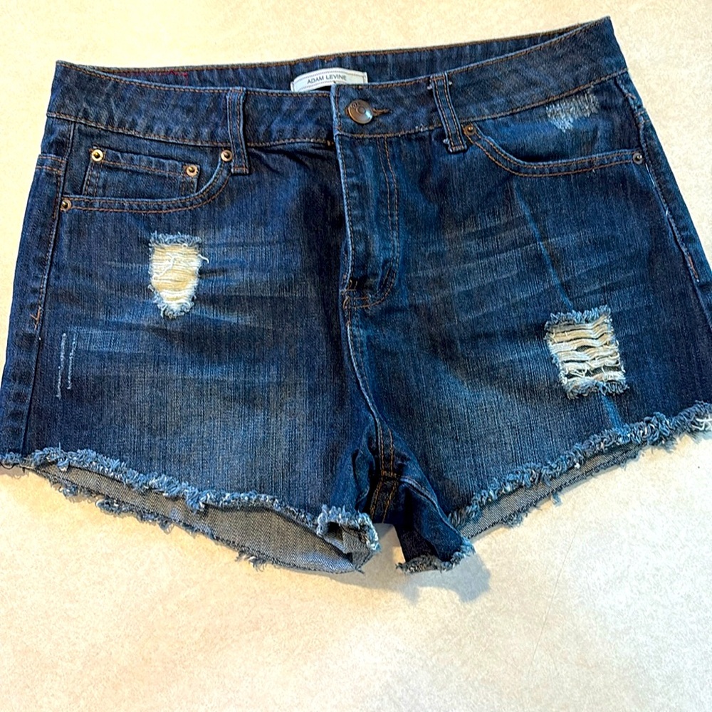 Adam Levine Collection Blue Distressed Jean Shorts